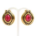 フェンディ FENDI イヤリング メタル ゴールド×レッド