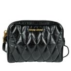 ミュウミュウ MIUMIU 斜め掛けショルダーバッグ レザー ブラック