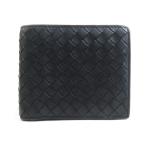 ボッテガヴェネタ BOTTEGAVENETA 二つ折り財布 イントレチャート レザー ブラック