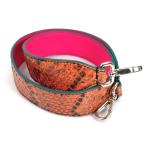 フェンディ FENDI ショルダーストラップ パイソン/レザー オレンジ×ピンク