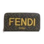 フェンディ FENDI ラウンドファスナー長財布 ズッカ PVC ブラウン