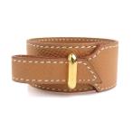 エルメス HERMES ブレスレット アルテミス レザー/メタル ベージュブラウン/ゴールド