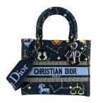 クリスチャンディオール Christian Dior ショルダーバッグ ハンドバッグ レディディライト キャンバス ブラック×マルチカラー
