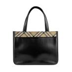 バーバリー BURBERRY ハンドバッグ ノバチェック レザー/キャンバス ブラック/ベージュ