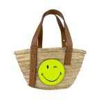 ロエベ LOEWE ハンドバッグ バスケットバッグ スモール スマイリー ストロー/レザー ベージュ/ブラウン/イエロー