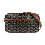 ゴヤール GOYARD 斜め掛けショルダーバッグ PVC/レザー ブラック/ブラウン