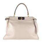 フェンディ FENDI ハンドバッグ ショルダーバッグ ピーカブー レザー ライトグレージュ