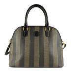 フェンディ FENDI ハンドバッグ ショルダーバッグ ペカン PVCコーティングキャンバス ブラック×ブラウン