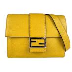 フェンディ FENDI ショルダーバッグ セレリア フラット バケット レザー イエロー