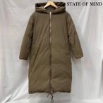 ショッピングused ＵＳＥＤ古着 STATEOFMIND ステイトオブマインド ロングダウンコート オーバーサイズ 2way フード付き ブラウン サイズＳ S 50149657 50149657