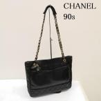 シャネル 90s ヴィンテージ ダブル ゴールド チェーン ショルダーバッグ マトラッセ ラムスキン - 50154069 50154069