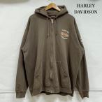 ハーレーダビッドソン ジップアップ パーカー スウェット フルジップ プリント 刺繍 ロゴ メキシコ製 両面 XL 50154185 50154185