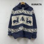 カナタ ノルディック 総柄 ウール ジップ カウチン ニット セーター 表記無し 50154326 50154326
