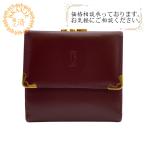 CARTIER カルティエ がま口 ボルドー コンパクトウォレット マストライン 三つ折り財布 ボルドー ユニセックス