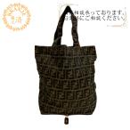 FENDI フェンディ 折り畳み トートバッグ エコバッグ ズッカ ハンドバッグ ブラウン レディース