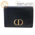 Christian Dior クリスチャンディオール 30 MONTAIGNE 三つ折り財布 ブラック レディース