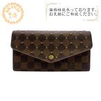 LOUIS VUITTON ルイヴィトン N60249 ポルトフォイユサラ スタッズ ダミエエベヌ 長財布 ブラウン レディース