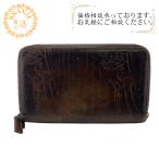 Berluti ベルルッティ オーガナイザー トラベルケース レザースタンプ ラウンドファスナー カリグラフィ 長財布 ブラウン メンズ