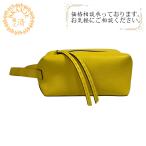 FENDI フェンディ 7N0149 ダイアゴナル FENDI Roma レザーポーチ FENDI FF クラッチバッグ イエロー ユニセックス