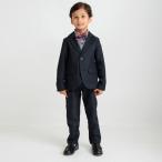 【SALE】フォーマル3点セット(ネイビーロングパンツ)ネイビージャケット+ロングパンツ+ギンガムシャツ