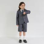 【フォーマル3点セット】グレーチェックジャケット＋ハーフパンツ＋白シャツ