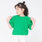 【アウトレット】ポップコーンJQ半袖Tシャツ 半袖 カットソー クルーネックトップス 無地 シンプル ボリューム袖 女の子 ガールズ 子供服 子ども服