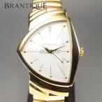ハミルトン ベンチュラ 超美品 HAMILTON Ventura Ref.H243010 フレックスブレスレットタイプ QZ GP メンズ 腕時計 保/取説/BOX付 「17538」