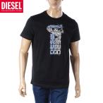 ディーゼル DIESEL Tシャツ メンズ ブランド T-DIEGOR-K68  A12496-0GRAI 半袖 クルーネック ブラック 2024春夏新作