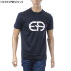 エンポリオアルマーニ EMPORIO ARMANI Tシャツ メンズ 8N1TF6 1JUVZ 半袖 クルーネック ダークネイビー ロゴ プリント 大きいサイズ