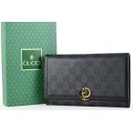 【超美品】GUCCI グッチ イタリア製 GG金具 キャンバス 二つ折り長財布 ブラック×ゴールド金具 035・03・0279【FJ38】