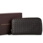 【新品同様・未使用】BOTTEGAVENETA ボッテガヴェネタ イントレチャート ラウンドファスナー 長財布 ブラウン【FX97】