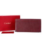 【超美品】Cartier カルティエ マストライン 二つ折り長財布 ボルドー ブランド 小物 箱付き【IE22】