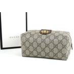 【新品同様・未使用】GUCCI グッチ イタリア製 マーモント GG PVC×レザー ポーチ 548393・0416【IL28】