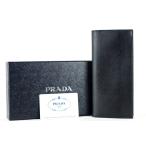 【新品同様・未使用】PRADA プラダ サフィアーノレザー 二つ折り長財布 ブラック ブランドウォレット【JJ14】