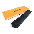 【新品同様・未使用】LOUIS VUITTON ヴィトン イタリア製 ネクタイ シルク100% グレー系 小物 服飾【KV72】