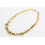 [ очень красивый товар ]Christian Dior Dior стразы плоский колье Gold бренд мелкие вещи аксессуары [LG6]