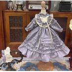 ドール服 ロリータ ワンピース ドレス 紫 フリル レース ヘッドドレス セット 1/3 1/4 1/6  BJD ブライス リカちゃん ステラ・ルー