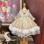 ドール服 ロリィタ ワンピース うさぎ柄 頭飾りセット BJDドレス ヴィンテージ風 1/3 1/4 1/6 ブライス用 ぬいぐるみ用 リカちゃん人形用