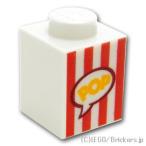  Lego детали продажа поотдельности #3005pb028 блок 1 x 1 - Popcorn box образец : белый | LEGO. детали 