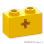 レゴ テクニック パーツ ばら売り #32064 テクニック ブロック 1 x 2 - 十字穴：イエロー | LEGOの部品