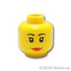 レゴ 頭 パーツ ばら売り #3626c ミニフィグ ヘッド - スマイルと怒り顔のＷフェイス：イエロー | LEGOの部品 ミニフィギュア 顔