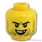 レゴ 頭 パーツ ばら売り #3626c ミニフィグ デュアルヘッド - 歯抜けのスマイル/困った顔：イエロー | LEGOの部品 ミニフィギュア 顔