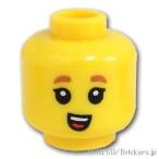 レゴ 頭 パーツ ばら売り #3626c ミニフィグ ヘッド - つぶらな瞳の子供：イエロー | LEGOの部品 ミニフィギュア 顔