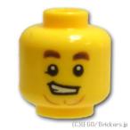 レゴ 頭 パーツ ばら売り #3626c ミニフィグ ヘッド - アンカー 髭とニヤリ顔：イエロー | LEGOの部品 ミニフィギュア 顔