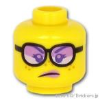 レゴ パーツ ばら売り #3626cpb2635 ミニフィグ ヘッド - サングラスの怒り顔/笑顔：イエロー | LEGOの部品