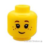 Lego детали продажа поотдельности #3626pb3330 Mini fig head - веснушки Smile. ребенок : желтый | LEGO. детали 