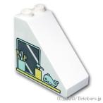 レゴ パーツ ばら売り #49570pb04 デュプロ スロープ 4 x 2 x 3 - 鏡と歯ブラシと石鹸：ホワイト | LEGOの部品