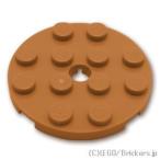 レゴ パーツ ばら売り #60474 プレート 4 x 4 - ラウンド：ミディアムヌガー | LEGOの部品