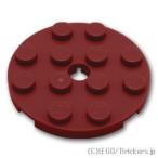 レゴ パーツ ばら売り #60474 プレート 4 x 4 - ラウンド：ダークレッド | LEGOの部品