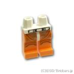 レゴ パーツ ばら売り #970c04pb10 ミニフィグ レッグ - ダークグレーラインとホワイトベルト：ホワイト | LEGOの部品